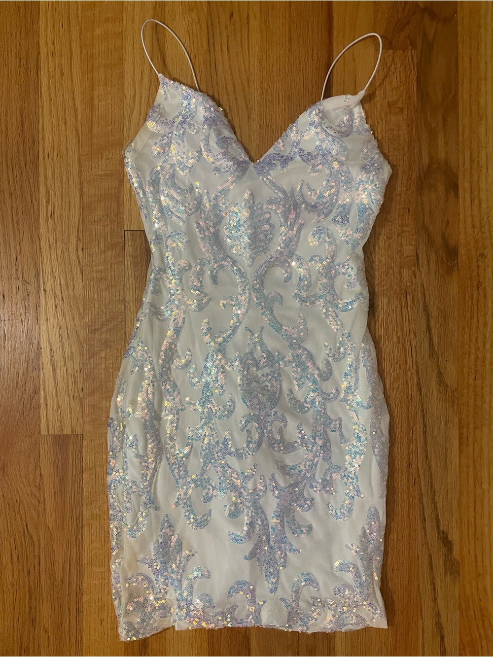 Windsor White Iridescent Sequin Mini Dress